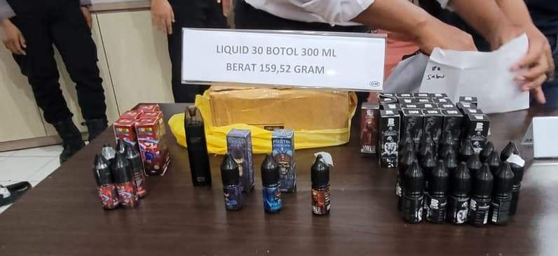 Liquid vape mengandung narkoba yang sempat diungkap BNN Nunukan (Foto: Diansyah/pusaranmedia.com)