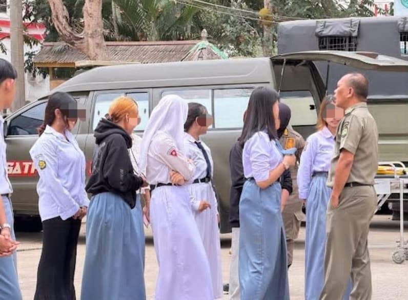 Sebanyak 23 pelajar jenjang SMP hingga SMA diamankan Satuan Polisi Pamong Praja (Satpol PP) Kutai Kartanegara (Kukar), Senin (27/9/2026) (Foto: Satpol PP)
