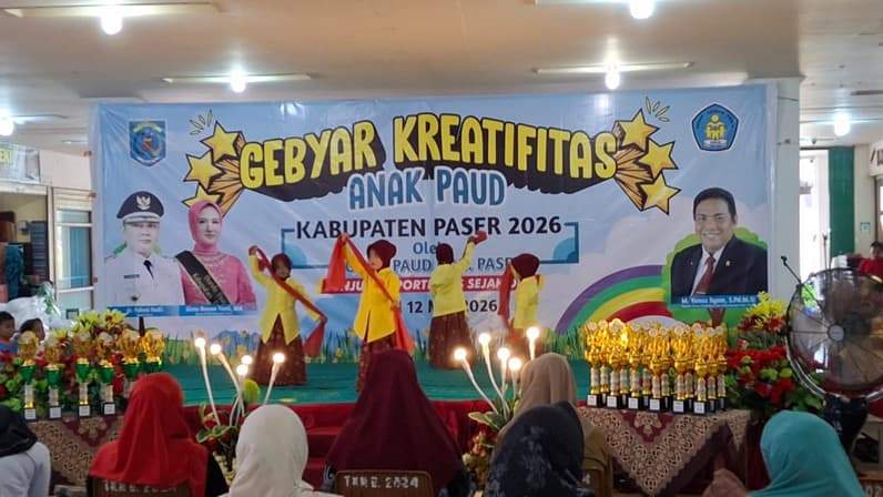 Saat perlombaan tari ronggeng dalam acara gebyar kreatifitas anak PAUD yang diselenggarakan Pokja Bunda PAUD Paser. (Foto: Luthfi/Pusaranmedia.com)