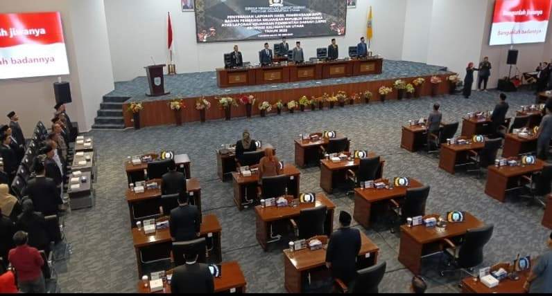 Suasana Rapat Paripurna penyerahan Opini WTP dari BPK RI untuk Pemprov Kaltara. (Foto: Istimewa)