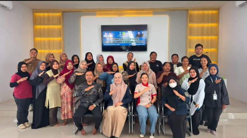 Foto bersama usai Pelatihan Pengolahan Jagung bagi pelaku UMKM di Kampung Eka Sapta. (Foto: Diskoperindag Berau)