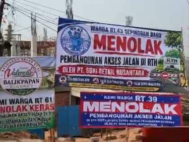 Warga Balikpapan Regency Tolak Akses Retail di Pintu Utama, Pengembang Disebut Lepas Tangan