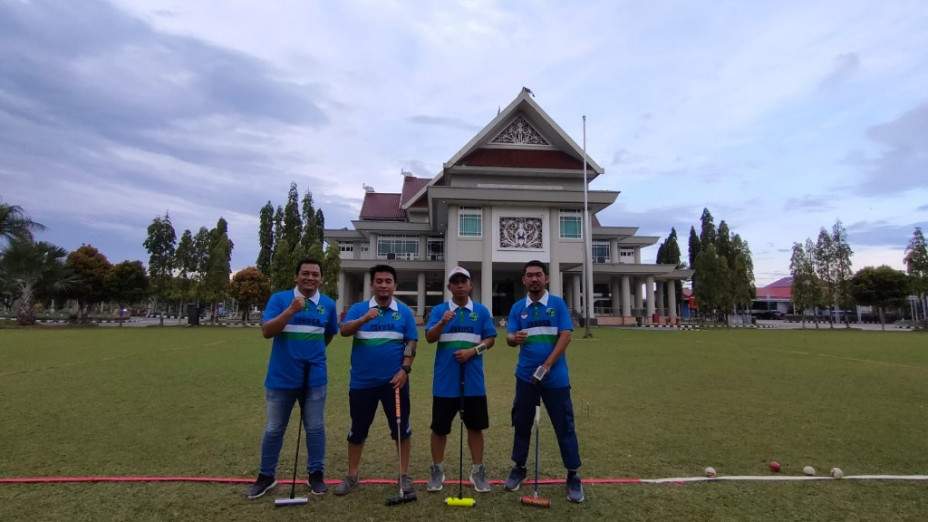 Empat atlet tim YGS yang akan bertanding dalam Turnamen Gateball Lasinrang Open di Kabupaten Pinrang, Sulawesi Selatan. (Foto: Istimewa)