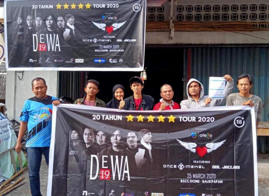 Salah satu foto kenangan Baladewa Balikpapan saat Dewa 19 tour 2020 di Balikpapan. (Foto: Istimewa)